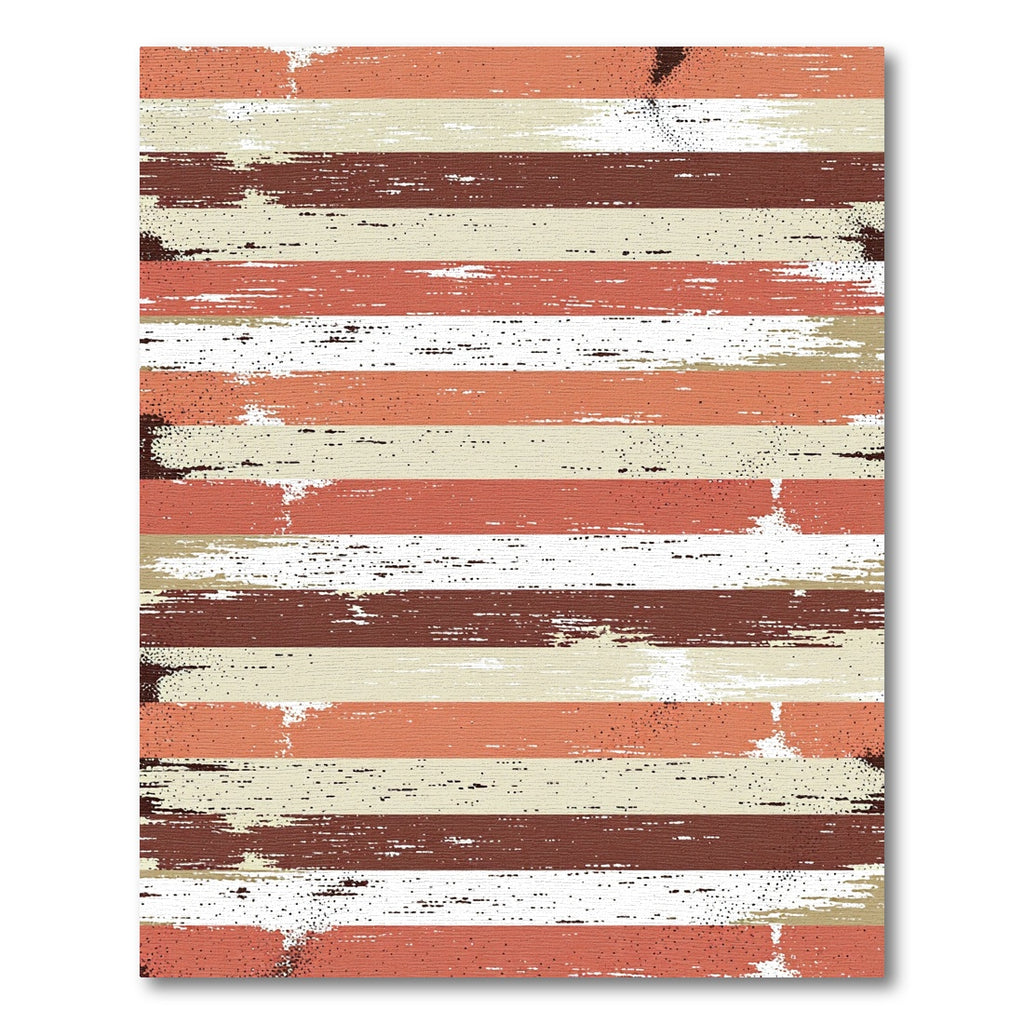 Distressed Earthy Tone Striped Rug