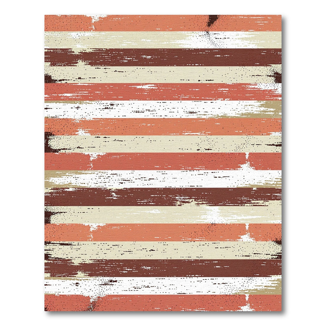 Distressed Earthy Tone Striped Rug