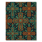 Vibrant Forest Cross Folk Wallcovering Rug