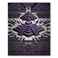 Geometric Purple Aztec Step Pyramid Rug