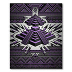 Geometric Purple Aztec Step Pyramid Rug
