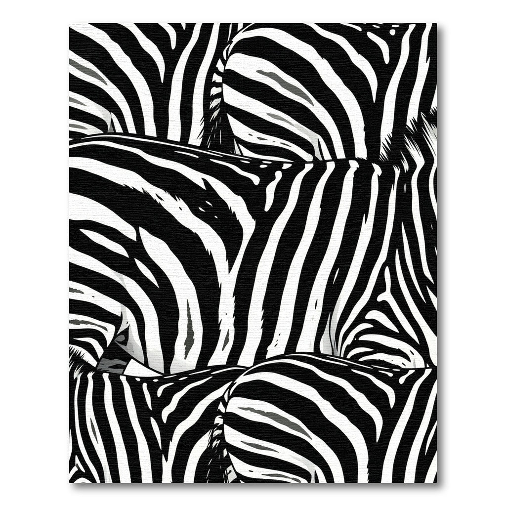 Monochromatic Zebra Stripe Abstract Rug