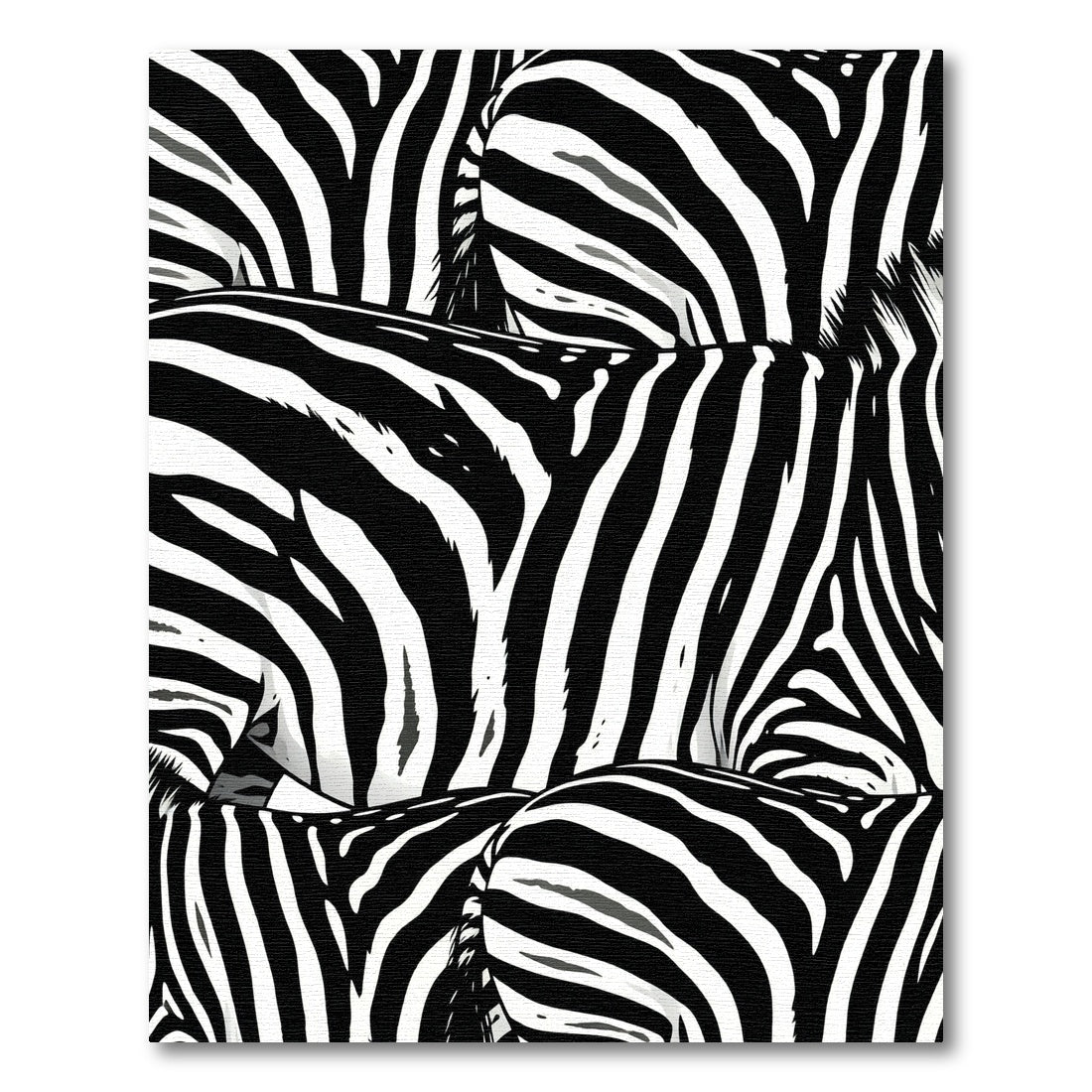 Monochromatic Zebra Stripe Abstract Rug