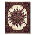 Ornate Crimson Sunburst Mandala Medallion Rug