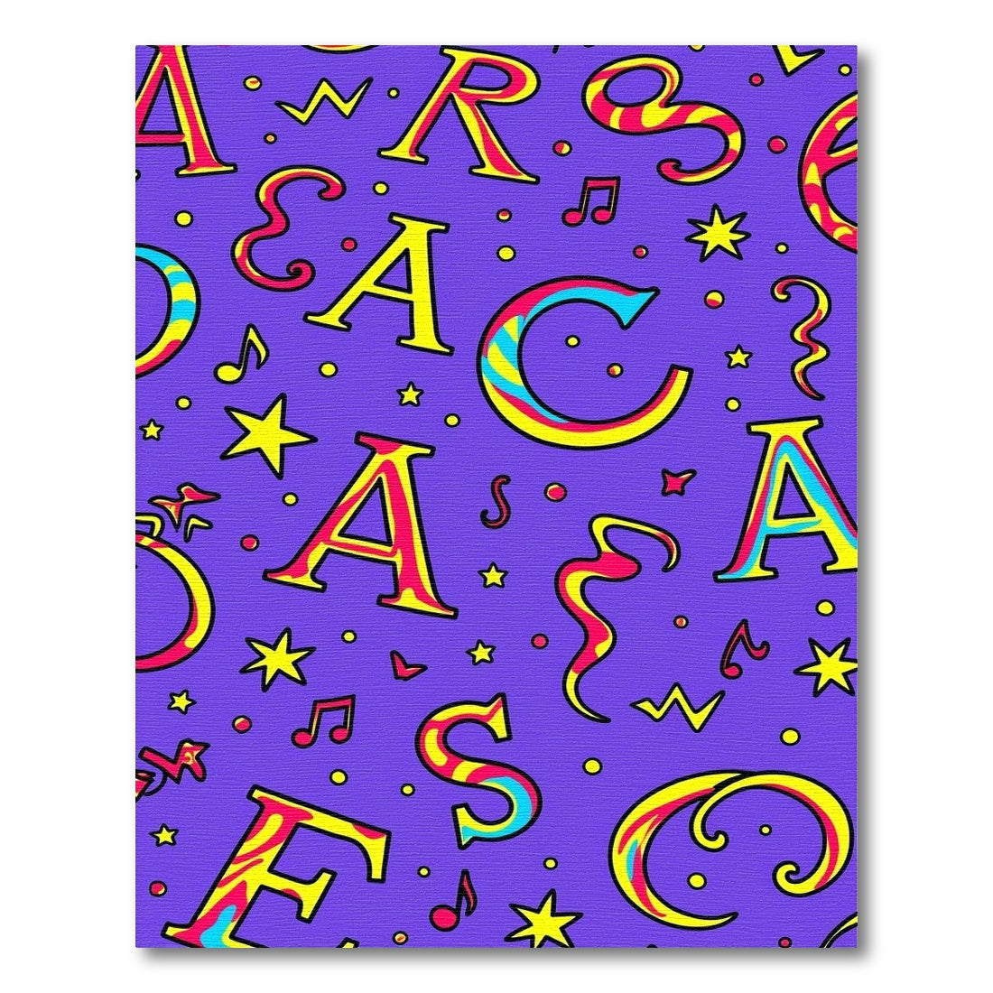 Vibrant Alphabet Music Notes Stars Rug