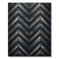 Metallic Gold Chevron Geometric Dark Accents Rug