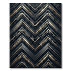 Metallic Gold Chevron Geometric Dark Accents Rug