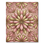 Art Deco Blush Pink Golden Lotus Rug