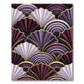 Art Deco Fan Motif Plum and Lilac Rug