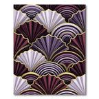 Art Deco Fan Motif Plum and Lilac Rug