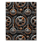 Industrial Rusty Gear Mechanism Rug
