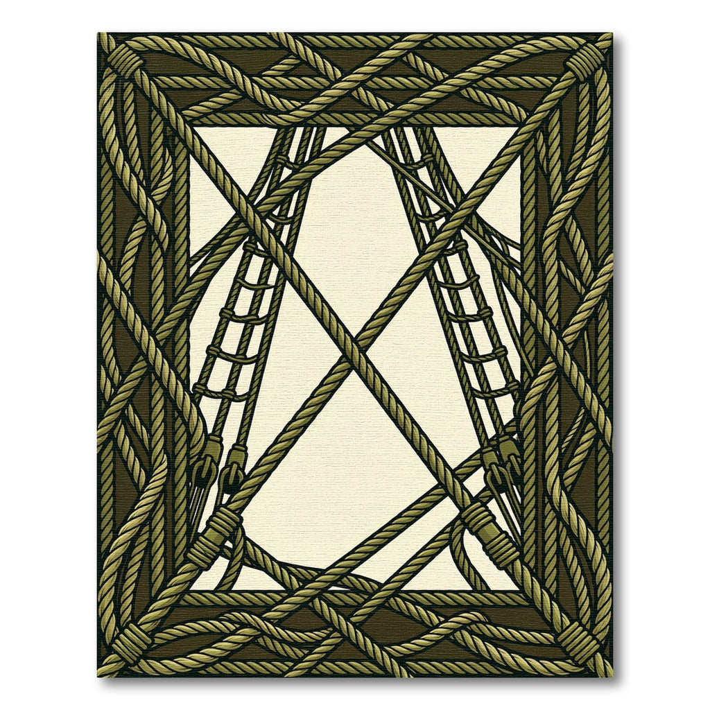 Nautical Rope Frame Bordered Rug