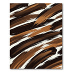 Earthy Brown Abstract Brushstroke Swirl Rug