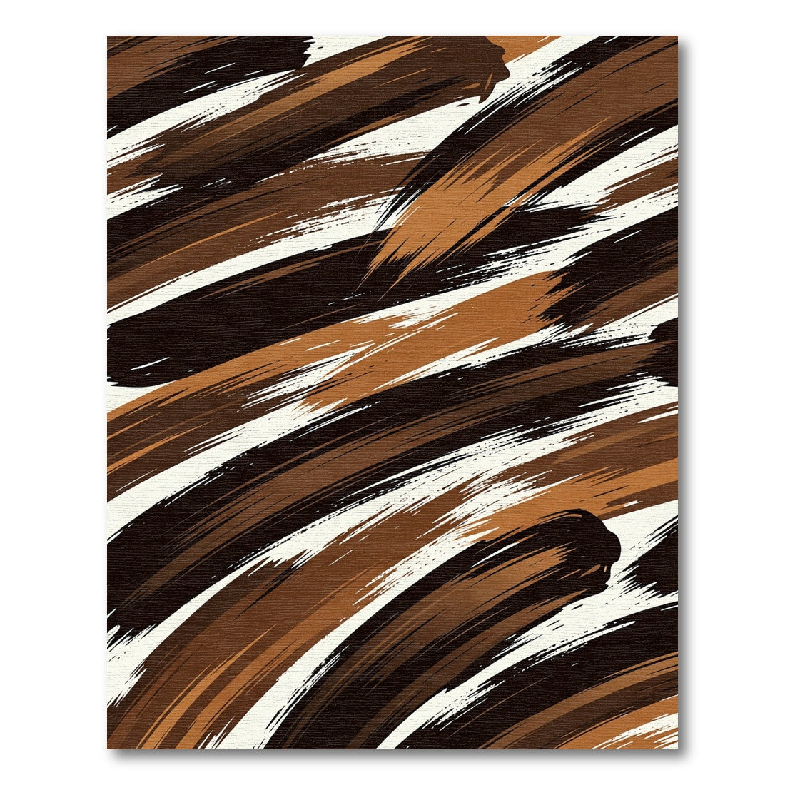 Earthy Brown Abstract Brushstroke Swirl Rug