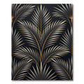 Elegant Gold Palm Leaf Art Deco Rug