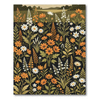 Wildflower Meadow Orange White Black Rug