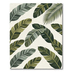 Lush Green Tropical Feather Arrangement Rug
