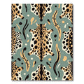 Teal Leopard Faux Hide Spots Rug