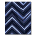 Deep Blue Layered Chevron Rug