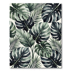 Deep Green Tropical Foliage Lush Rug
