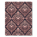 Rose Gold Heart Damask Medallion Rug