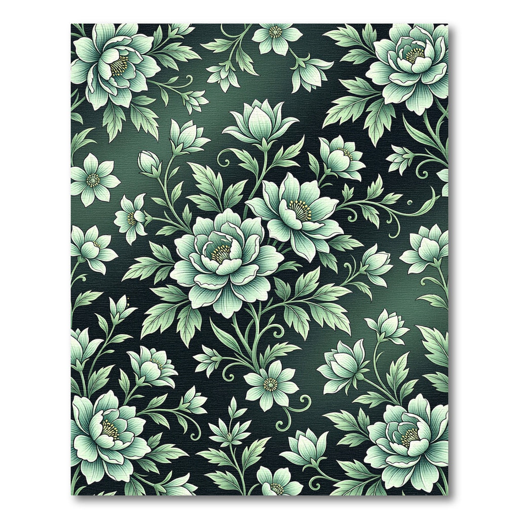 Jade Petal Vine Arrangement Rug