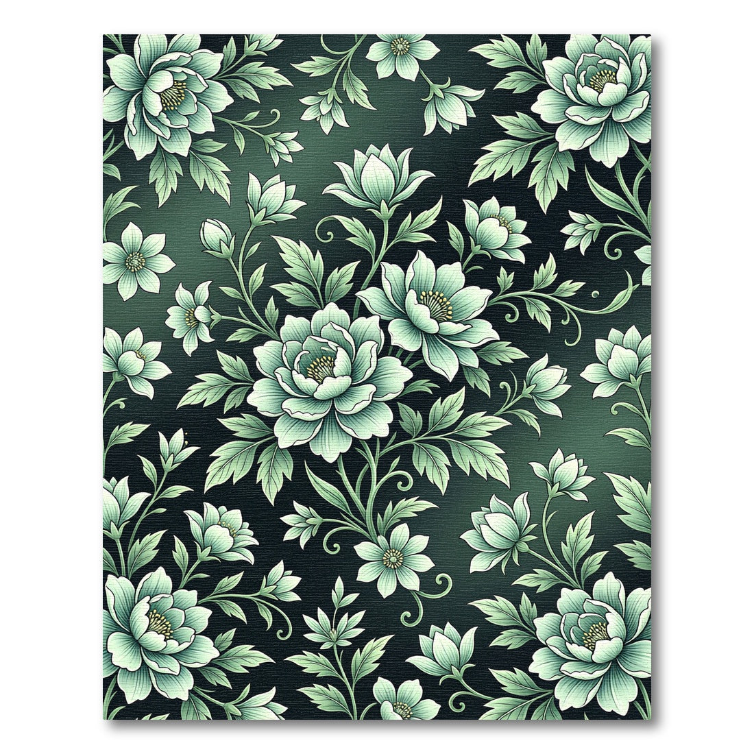 Jade Petal Vine Arrangement Rug