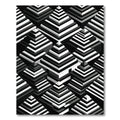 Monochrome Geometric Pyramid Step Art Rug