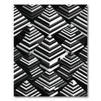 Monochrome Geometric Pyramid Step Art Rug