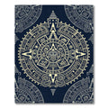 Aztec Celestial Gold Navy Sun Disc Rug
