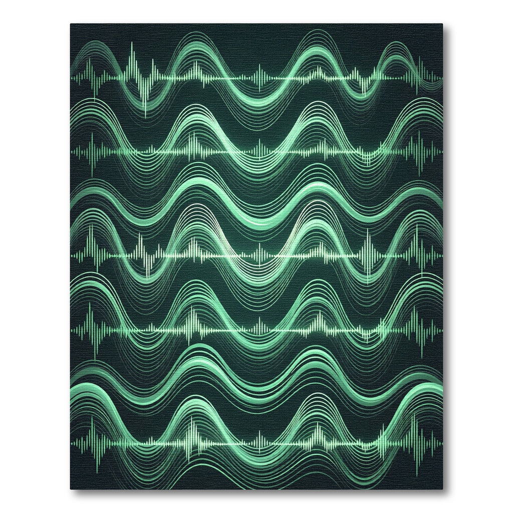 Emerald Green Soundwave Ripple Rug