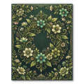 Botanical Sage Green Floral Wreath Rug