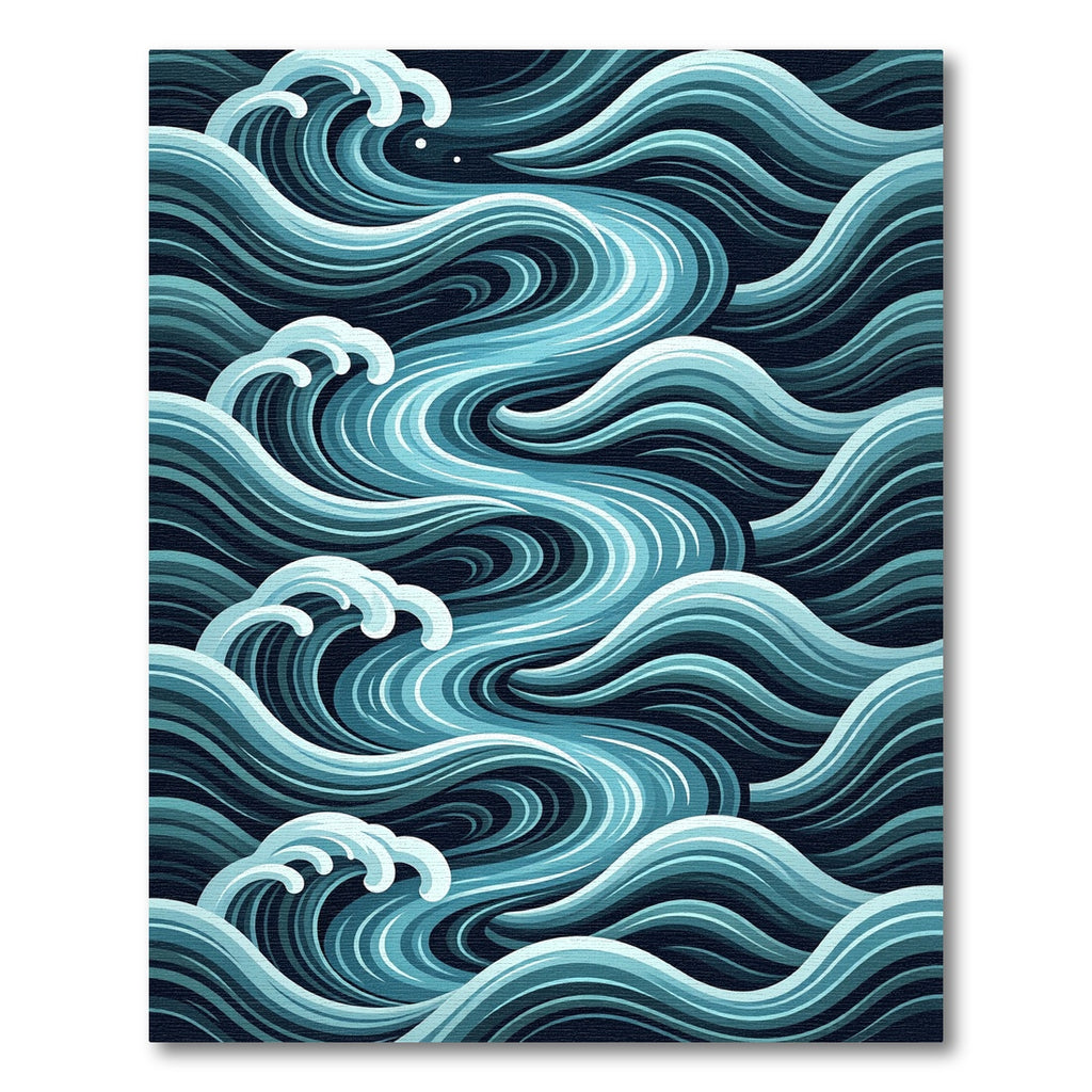 Oceanic Blue Wave Swirl Rug