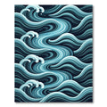 Oceanic Blue Wave Swirl Rug
