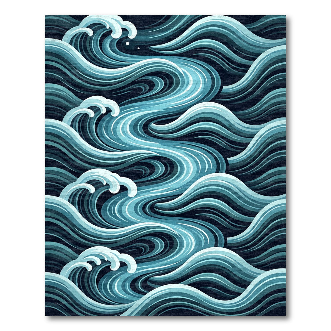 Oceanic Blue Wave Swirl Rug