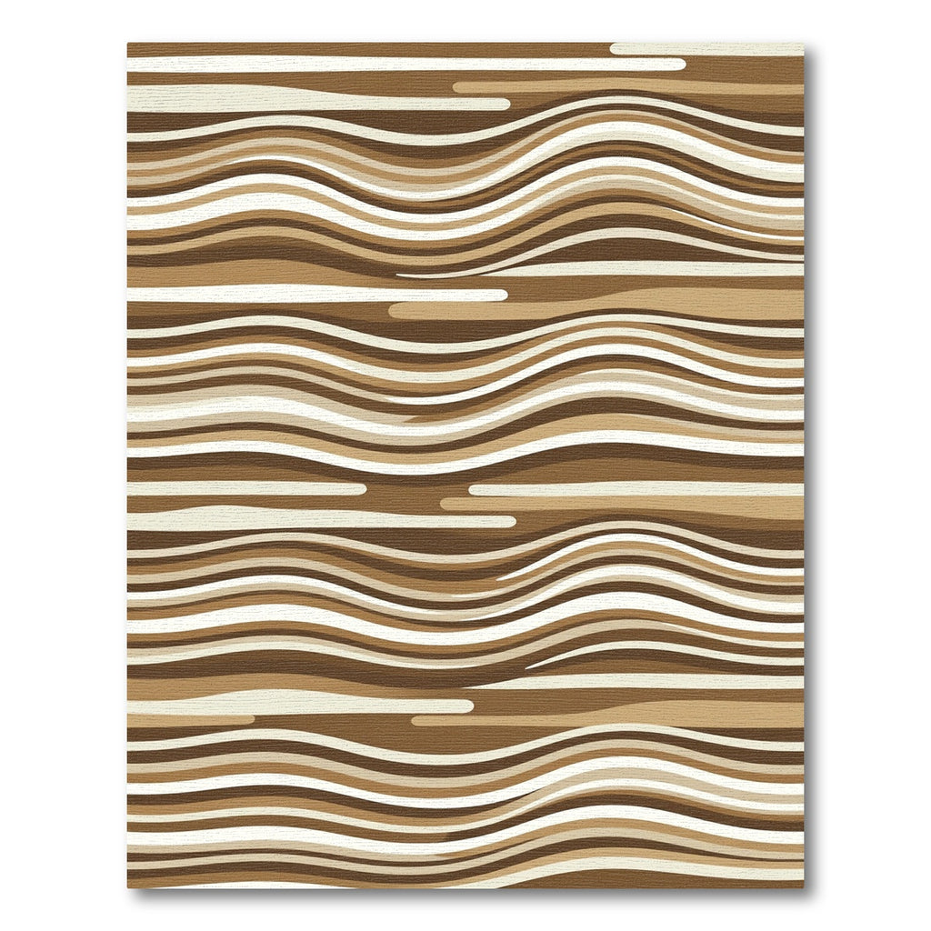 Earthy Tone Abstract Wavy Stripes Rug