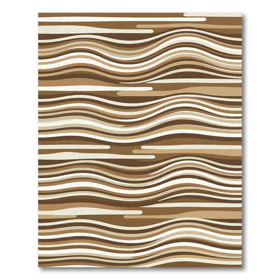 Earthy Tone Abstract Wavy Stripes Rug