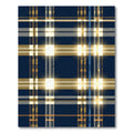Navy and Gold Plaid Tartan Check Rug