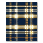 Navy and Gold Plaid Tartan Check Rug