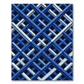 Deep Blue Interlocking Geometric Rug