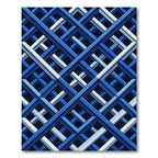 Deep Blue Interlocking Geometric Rug