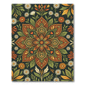 Floral Peace Medallion in Earthy Tones Rug