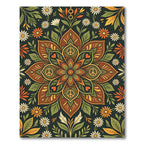 Floral Peace Medallion in Earthy Tones Rug