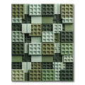 Sage Green Three Dimensional Waffle Grid Rug