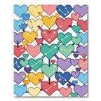 Playful Pastel Heart Constellation Grid Rug