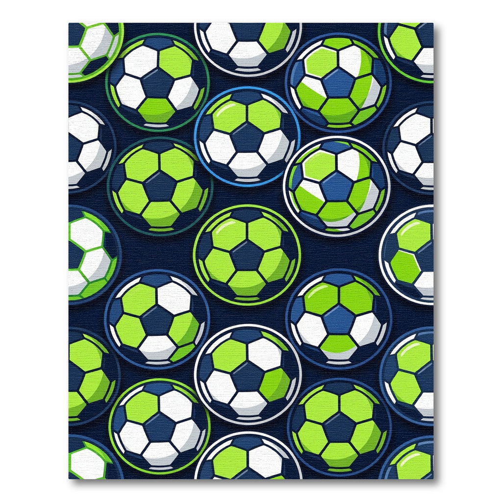 Vibrant Neon Lime Soccer Ball Graphic Rug