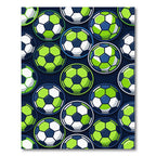 Vibrant Neon Lime Soccer Ball Graphic Rug