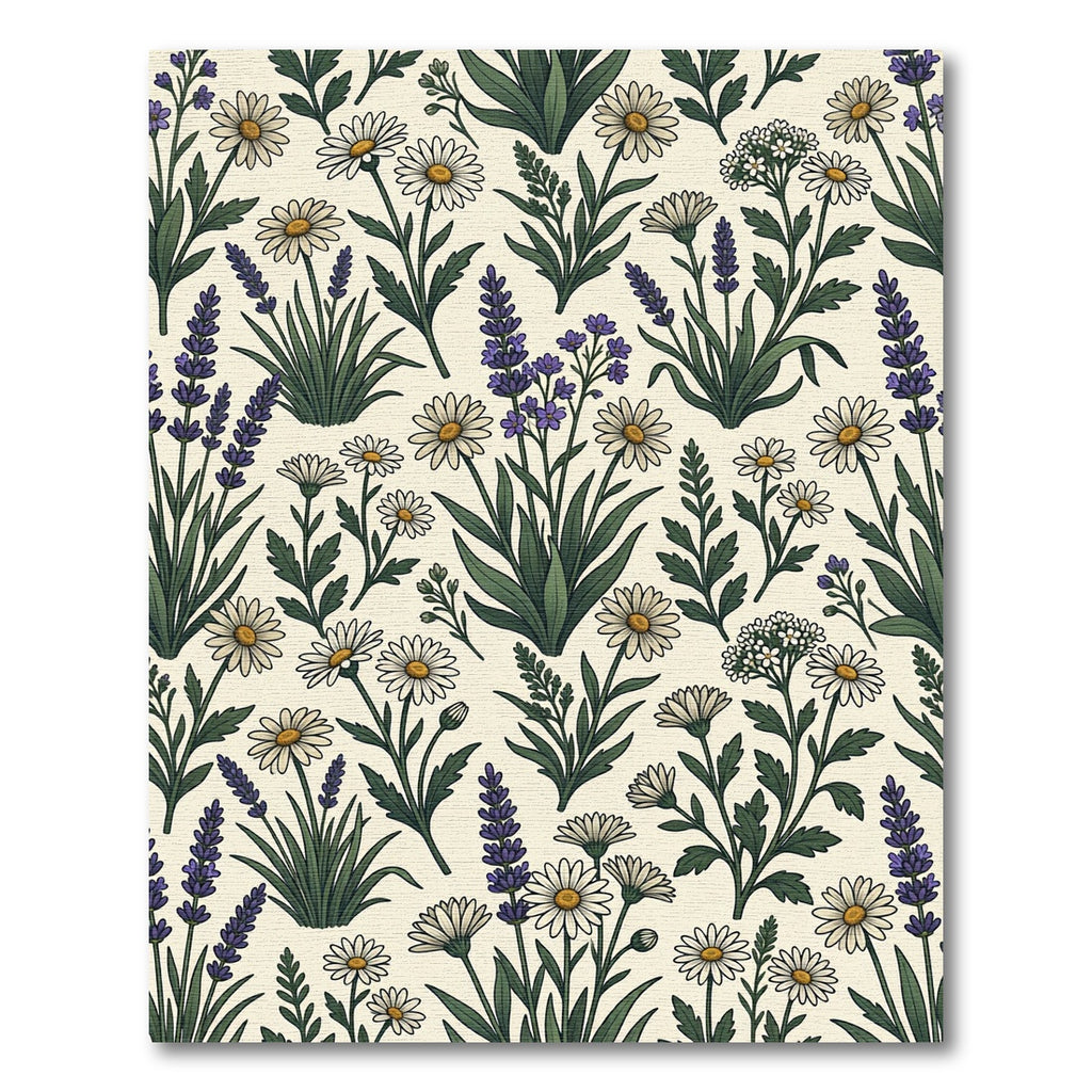 Whimsical Lavender Daisy Garden Rug