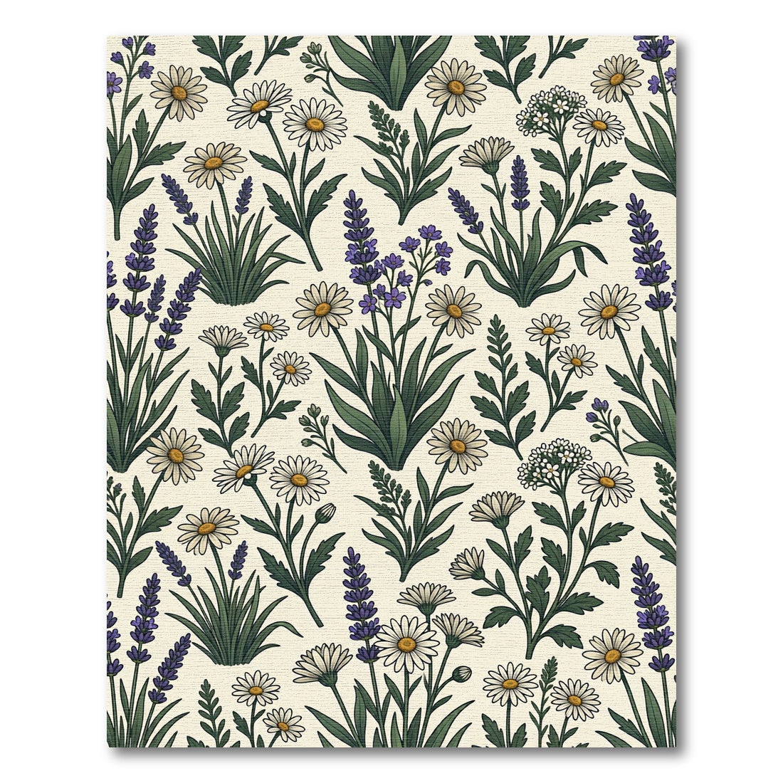 Whimsical Lavender Daisy Garden Rug