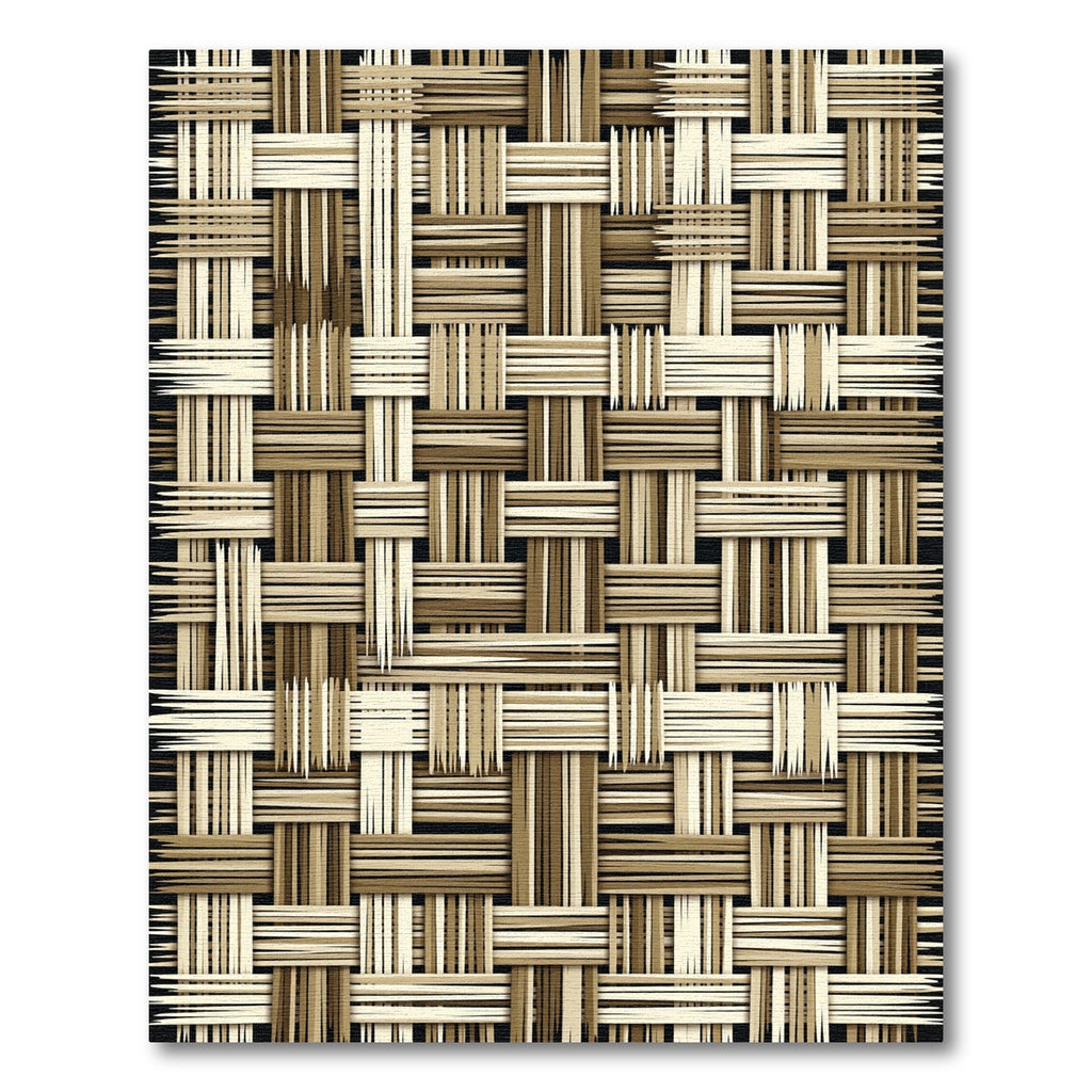Textured Neutral Woven Basket Grid Rug